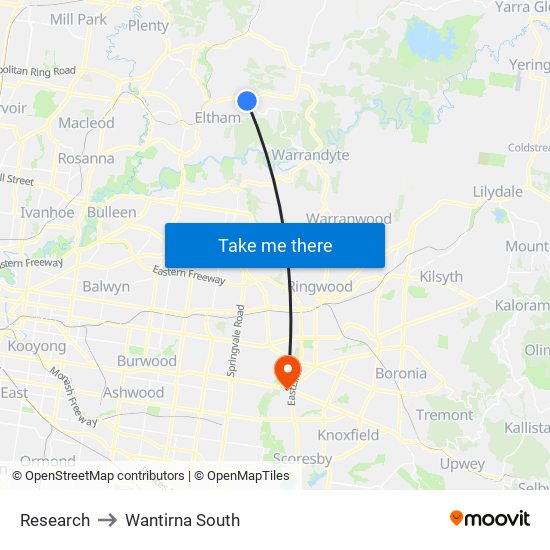 Research to Wantirna South map