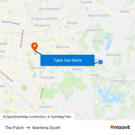 The Patch to Wantirna South map