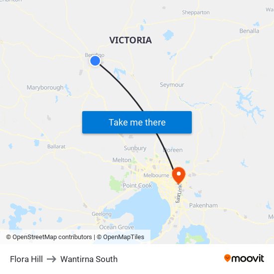 Flora Hill to Wantirna South map