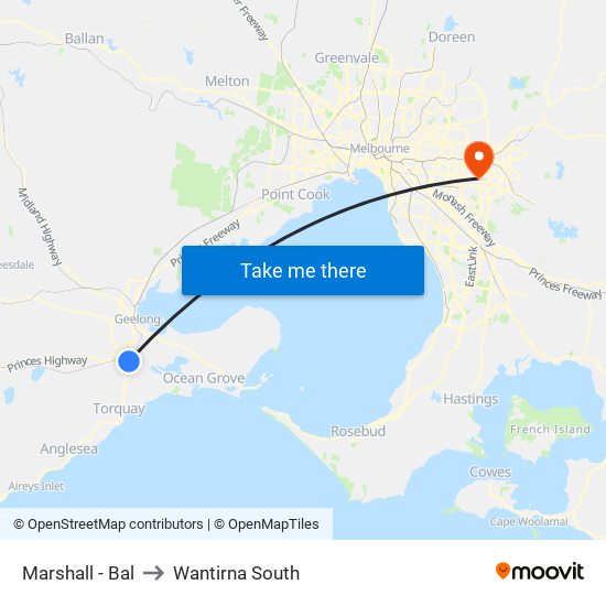 Marshall - Bal to Wantirna South map