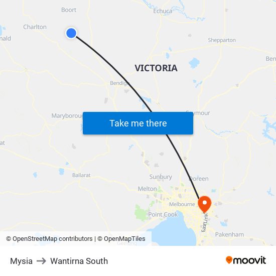 Mysia to Wantirna South map