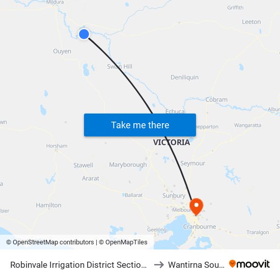 Robinvale Irrigation District Section B to Wantirna South map