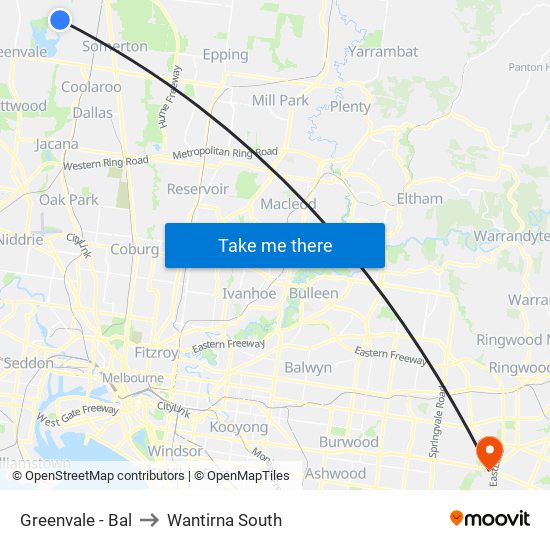 Greenvale - Bal to Wantirna South map