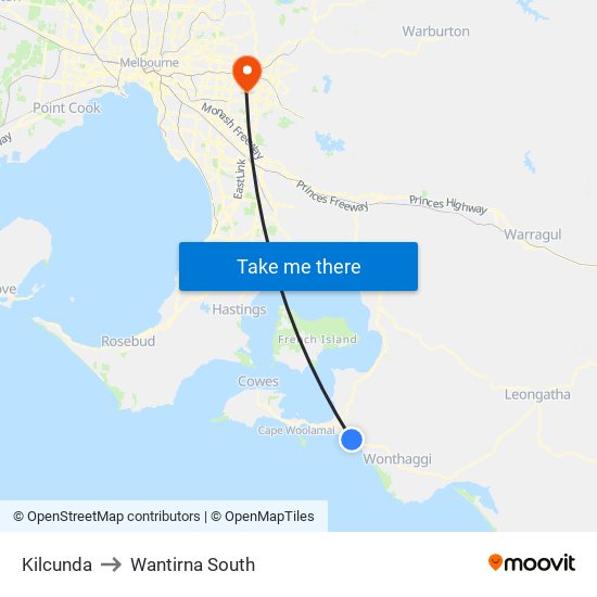 Kilcunda to Wantirna South map