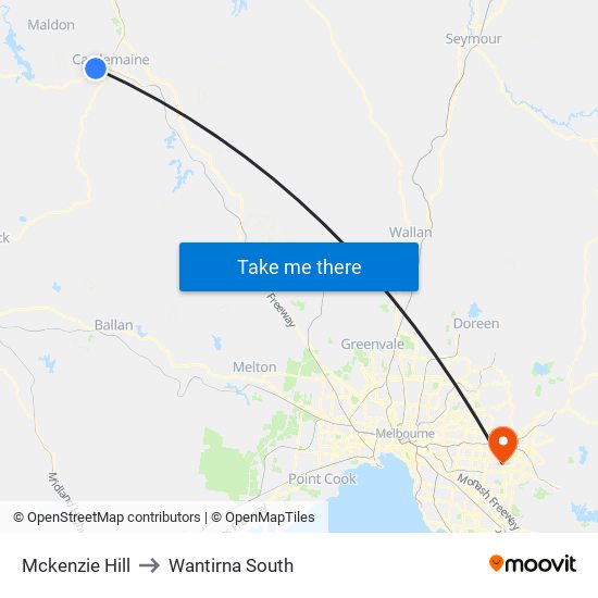 Mckenzie Hill to Wantirna South map