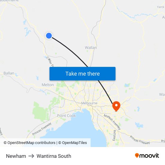 Newham to Wantirna South map