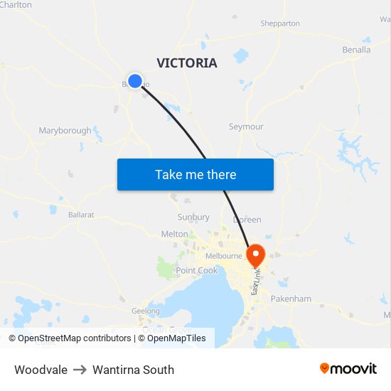 Woodvale to Wantirna South map