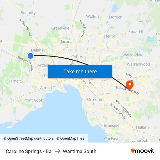 Caroline Springs - Bal to Wantirna South map