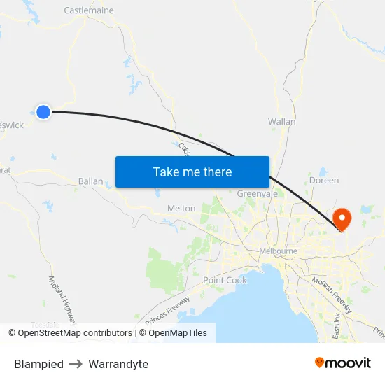 Blampied to Warrandyte map