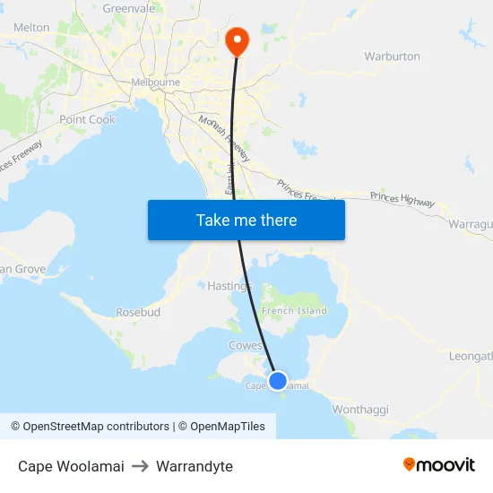 Cape Woolamai to Warrandyte map