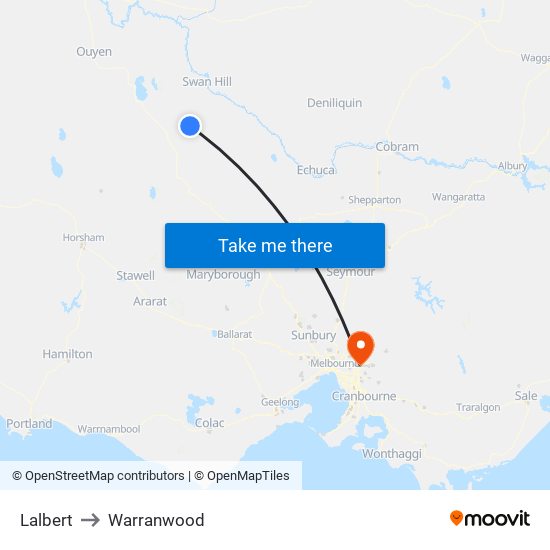 Lalbert to Warranwood map