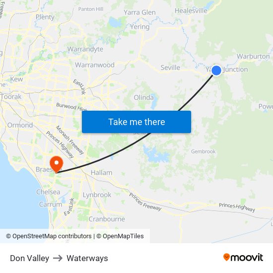 Don Valley to Waterways map