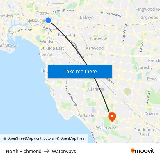 North Richmond to Waterways map