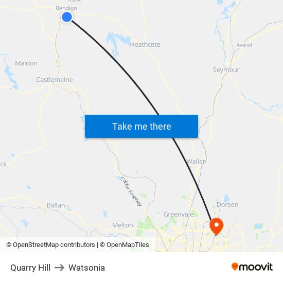 Quarry Hill to Watsonia map