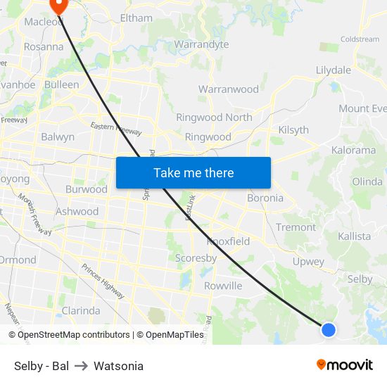 Selby - Bal to Watsonia map