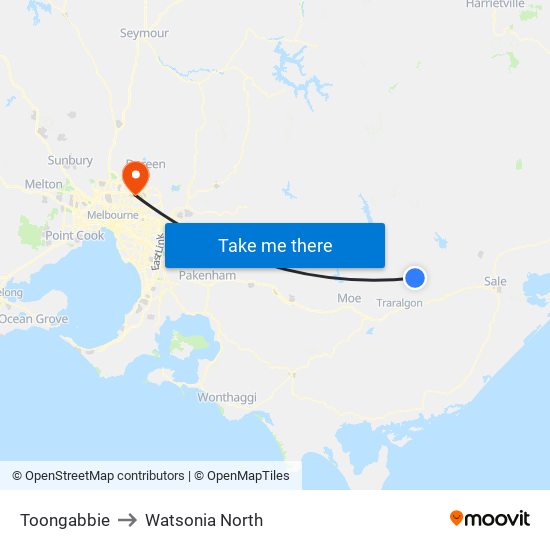Toongabbie to Watsonia North map