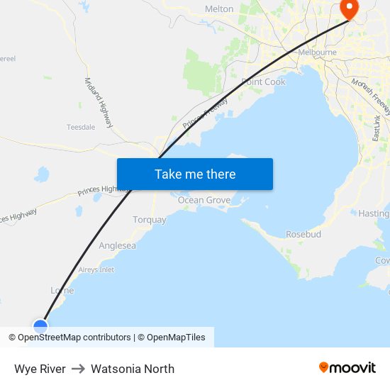 Wye River to Watsonia North map