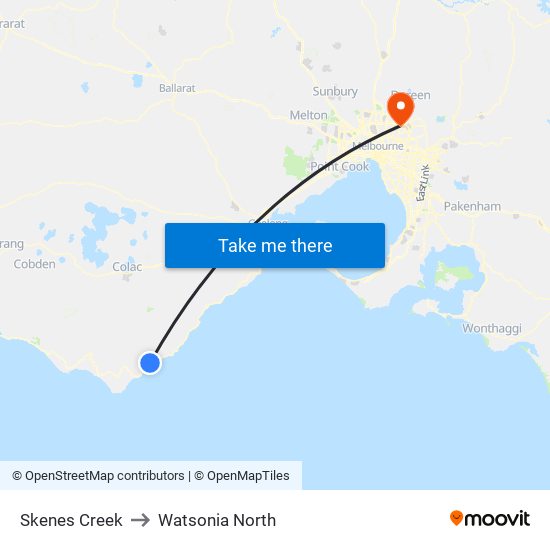 Skenes Creek to Watsonia North map