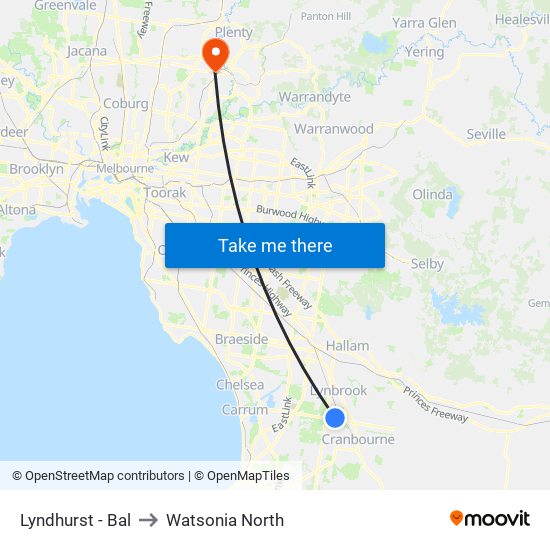Lyndhurst - Bal to Watsonia North map