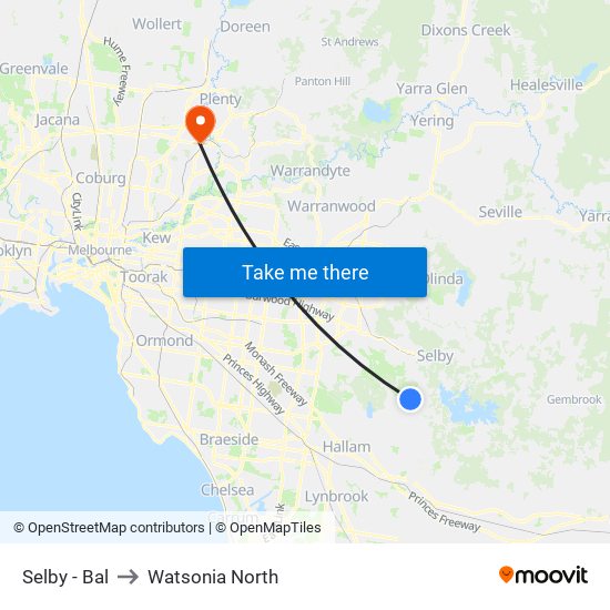 Selby - Bal to Watsonia North map