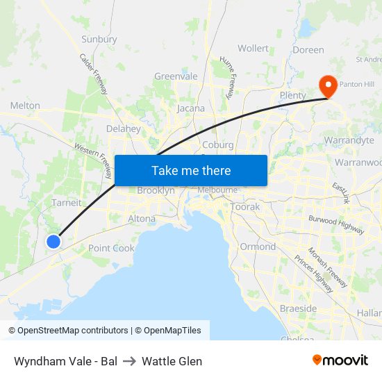 Wyndham Vale - Bal to Wattle Glen map