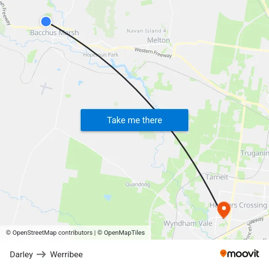 Darley to Werribee map
