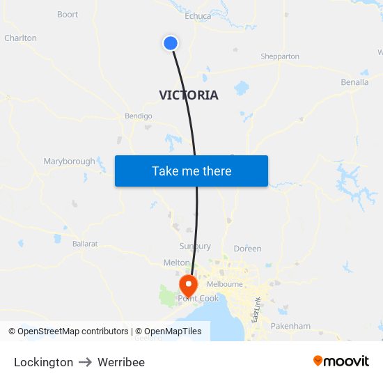 Lockington to Werribee map