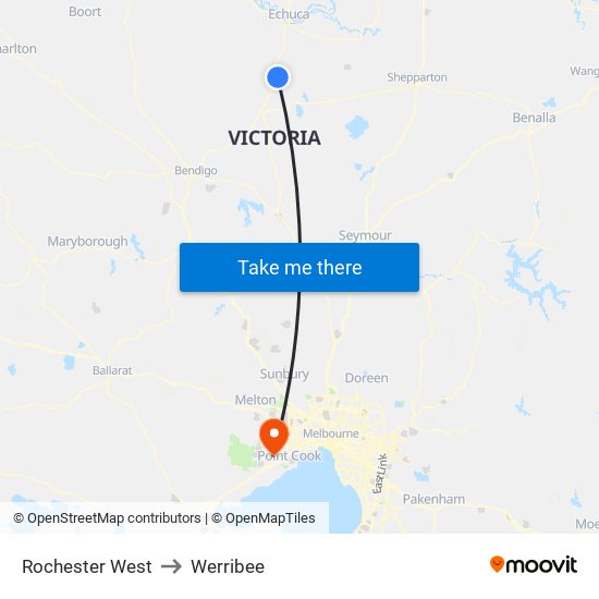 Rochester West to Werribee map