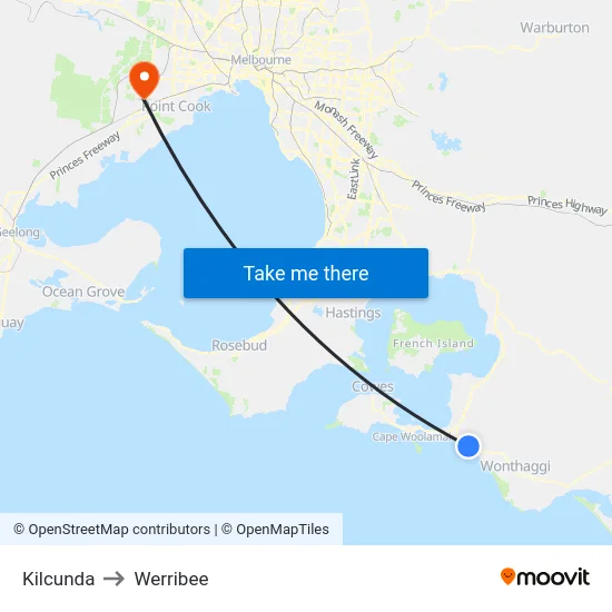 Kilcunda to Werribee map
