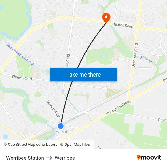 Werribee Station to Werribee map