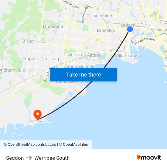 Seddon to Werribee South map