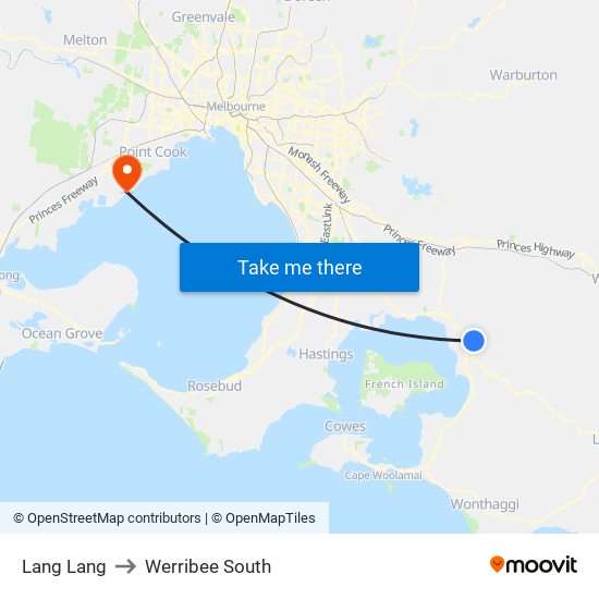 Lang Lang to Werribee South map