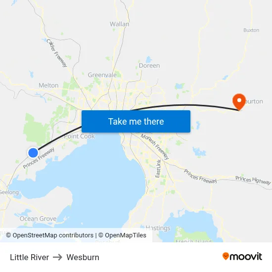 Little River to Wesburn map