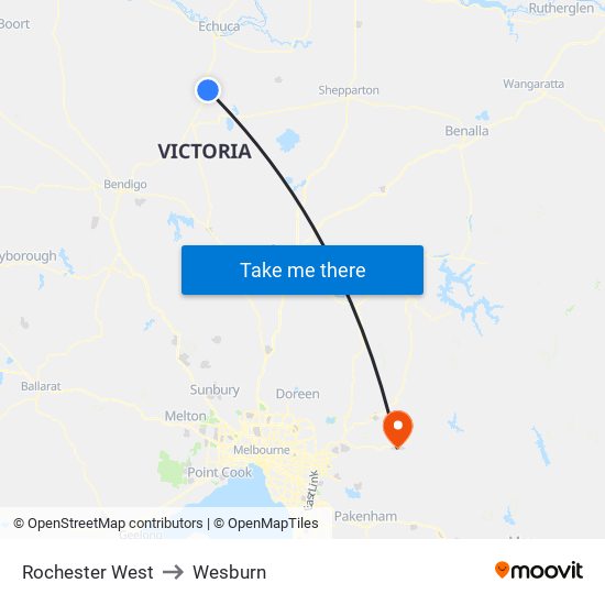 Rochester West to Wesburn map