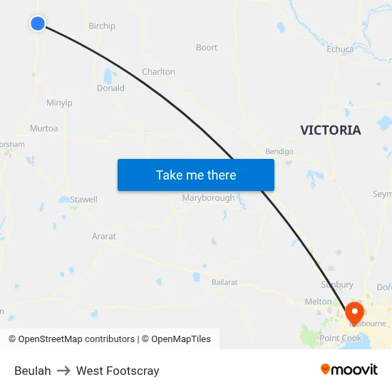 Beulah to West Footscray map
