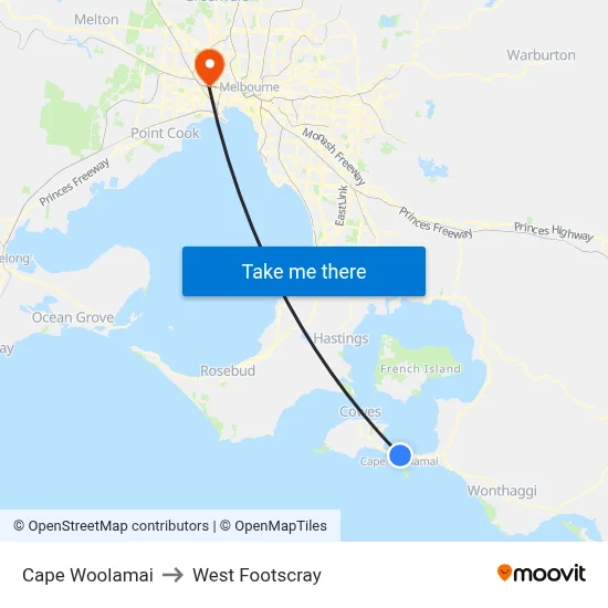 Cape Woolamai to West Footscray map