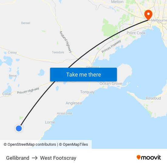 Gellibrand to West Footscray map