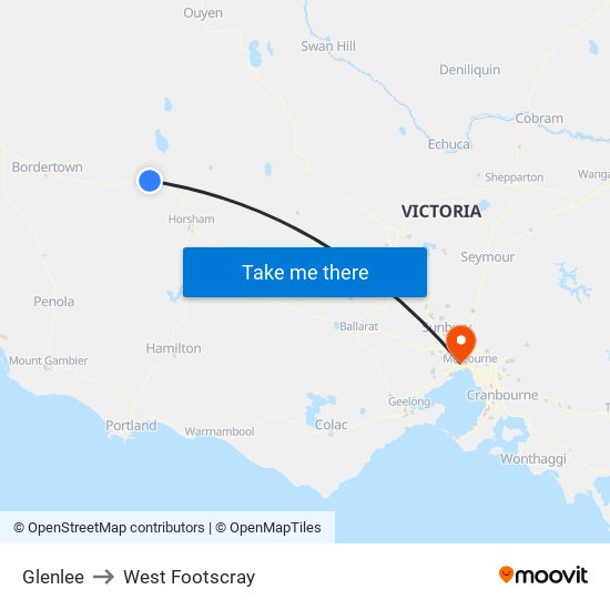 Glenlee to West Footscray map