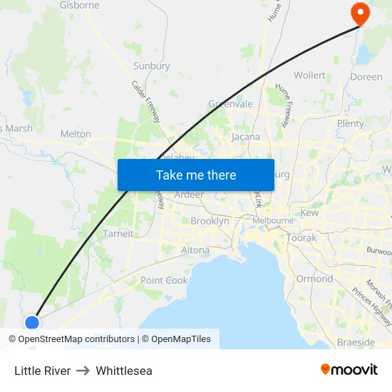 Little River to Whittlesea map