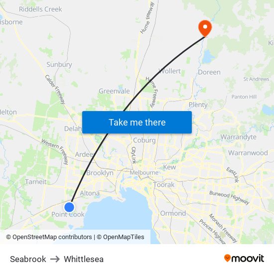 Seabrook to Whittlesea map