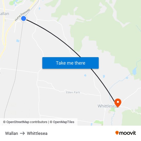 Wallan to Whittlesea map