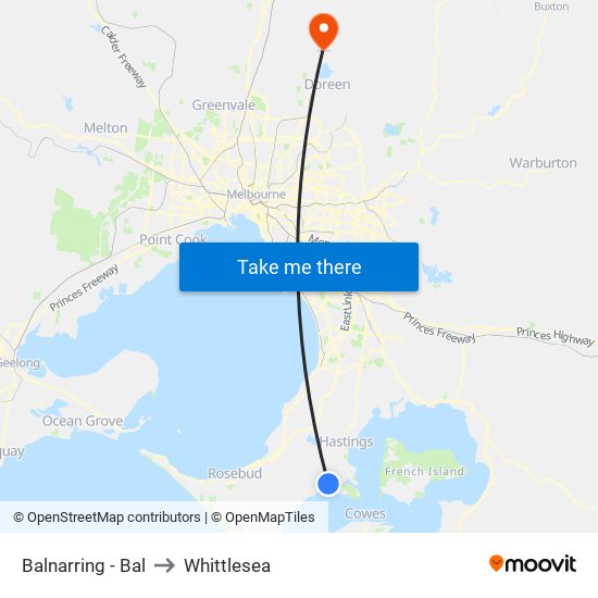 Balnarring - Bal to Whittlesea map
