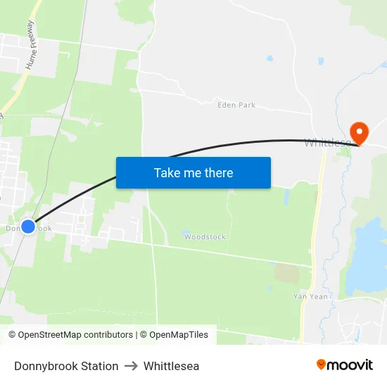 Donnybrook Station to Whittlesea map