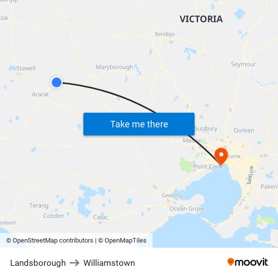 Landsborough to Williamstown map