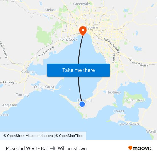 Rosebud West - Bal to Williamstown map