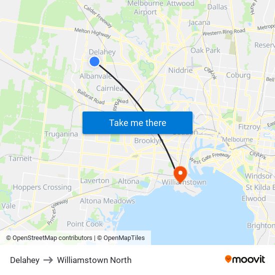 Delahey to Williamstown North map