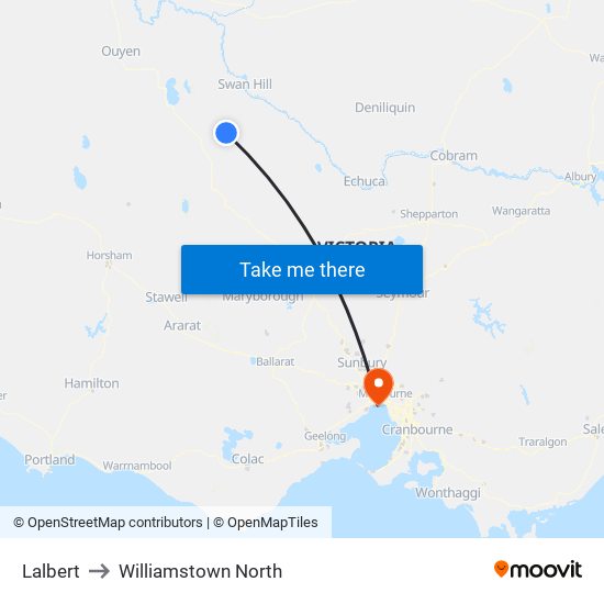 Lalbert to Williamstown North map