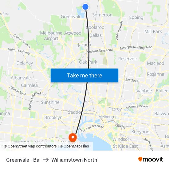 Greenvale - Bal to Williamstown North map