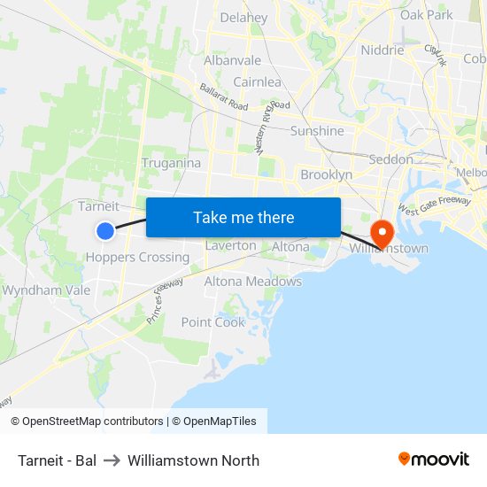 Tarneit - Bal to Williamstown North map