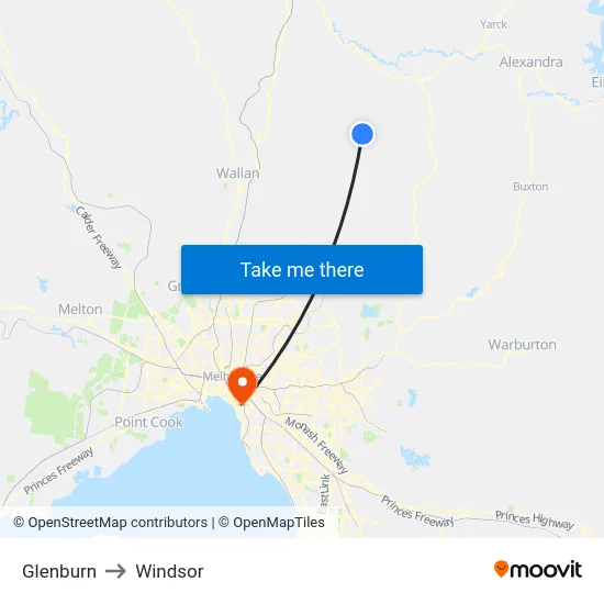 Glenburn to Windsor map